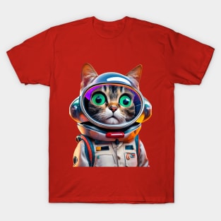 Astronaut Cat - Amazed At What He Can See T-Shirt